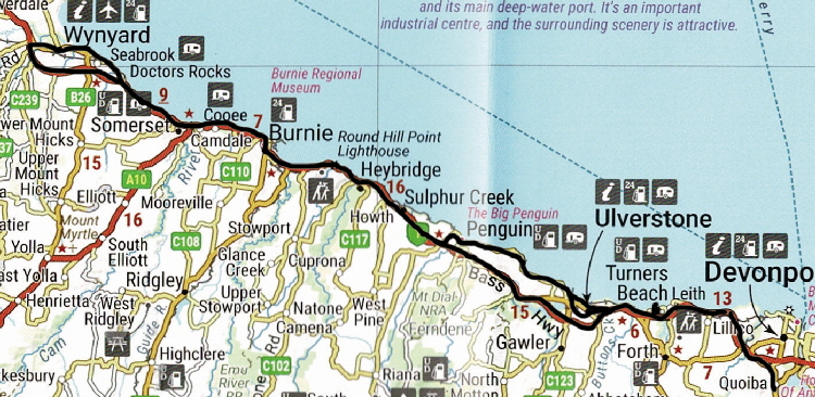 Burnie map Burnie map