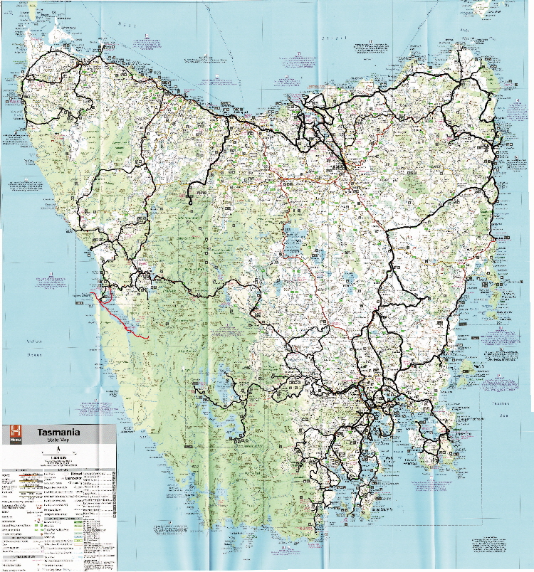 marked Tasmania Map marked Tasmania Map